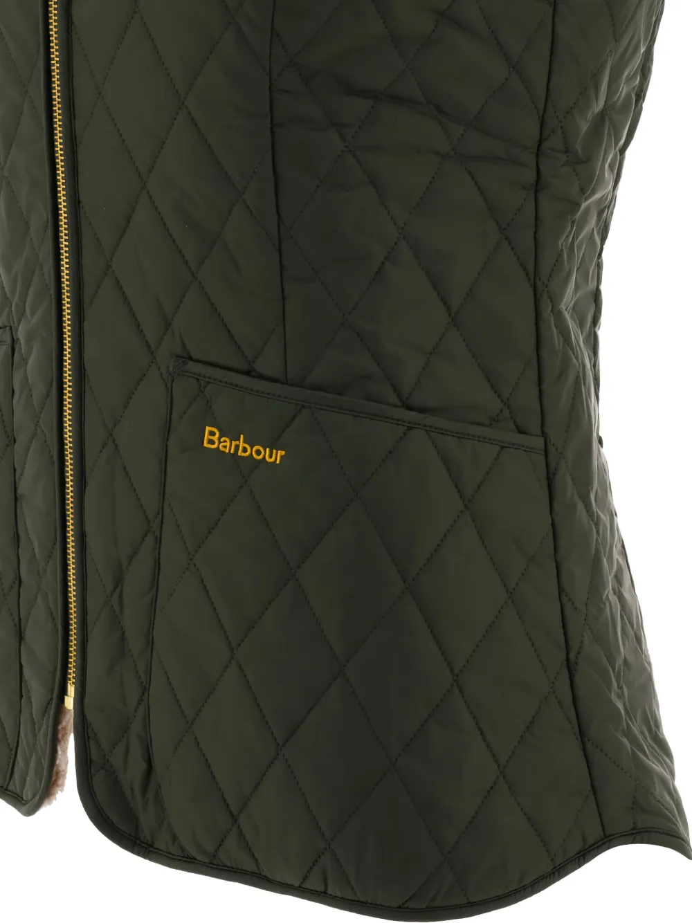 Barbour Quilted Diamond-pattern Gilet In Green
