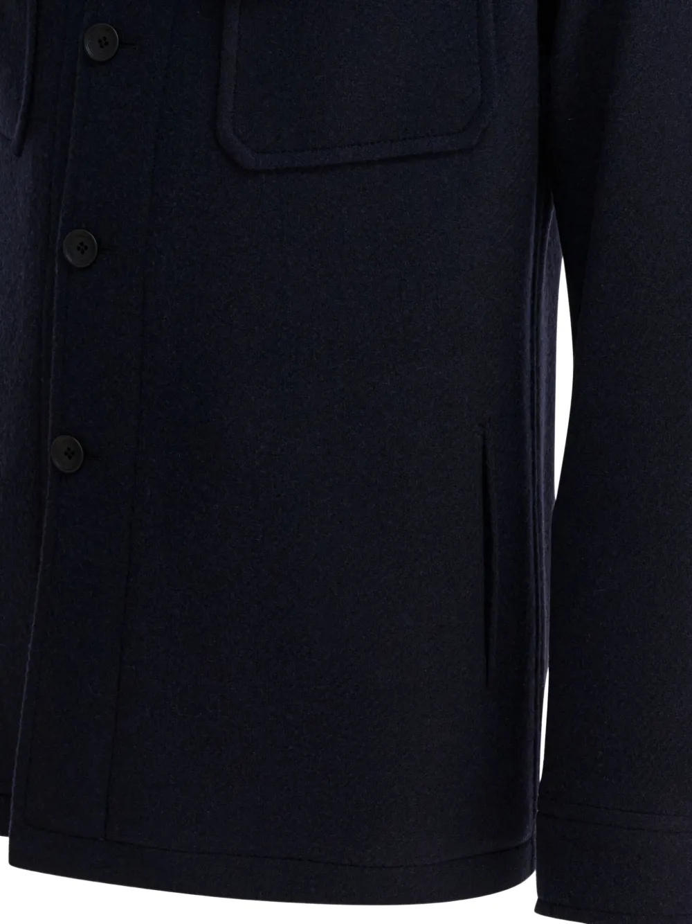 Tagliatore Chest And Side Pockets Collared Long Sleeves In Blue