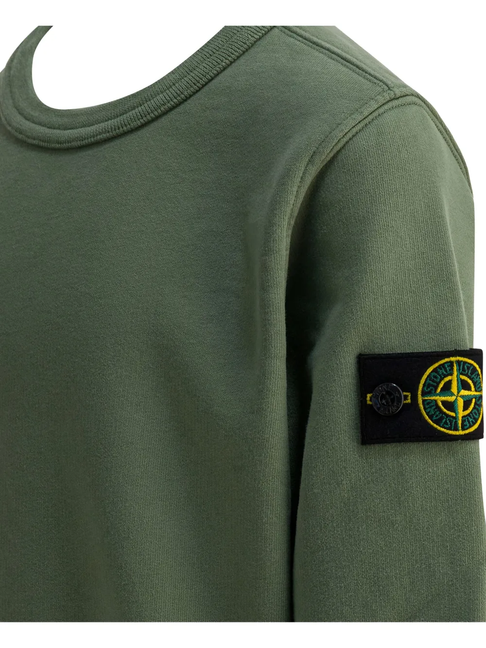 Stone Island Junior Sweater met logopatch Groen
