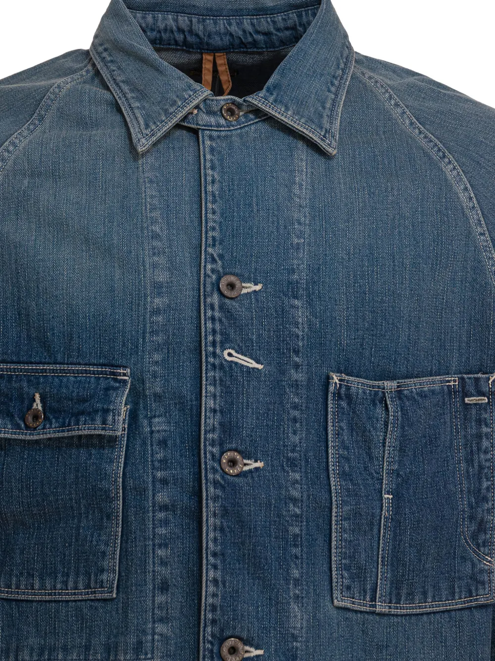KAPITAL Denim jack met opgestikte zak Blauw