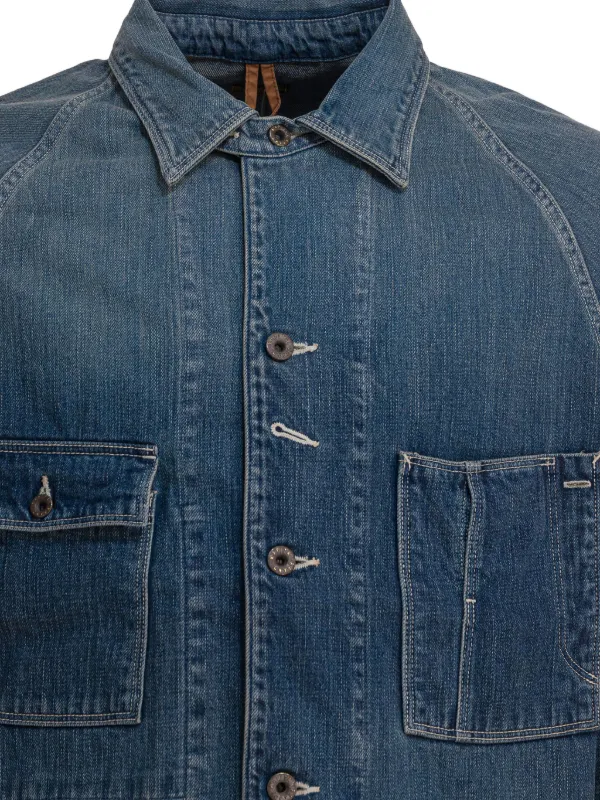 KAPITAL Embroidered patch-pocket Denim Jacket | Blue | FARFETCH