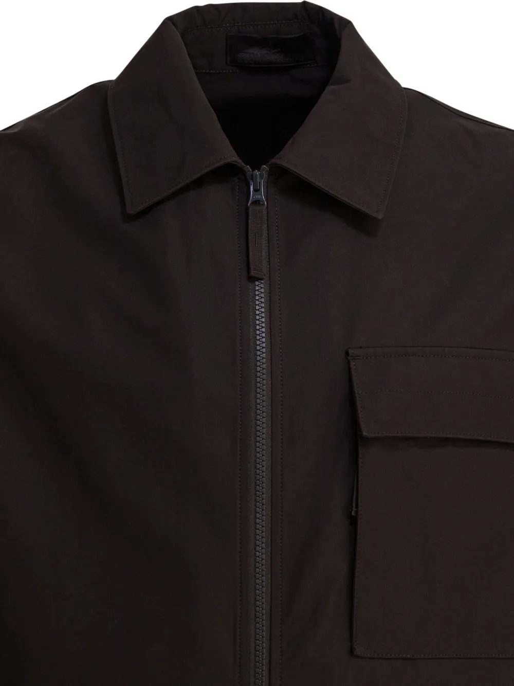 Stone Island Zip-fastening Pocket Shirt Jacket In Brown