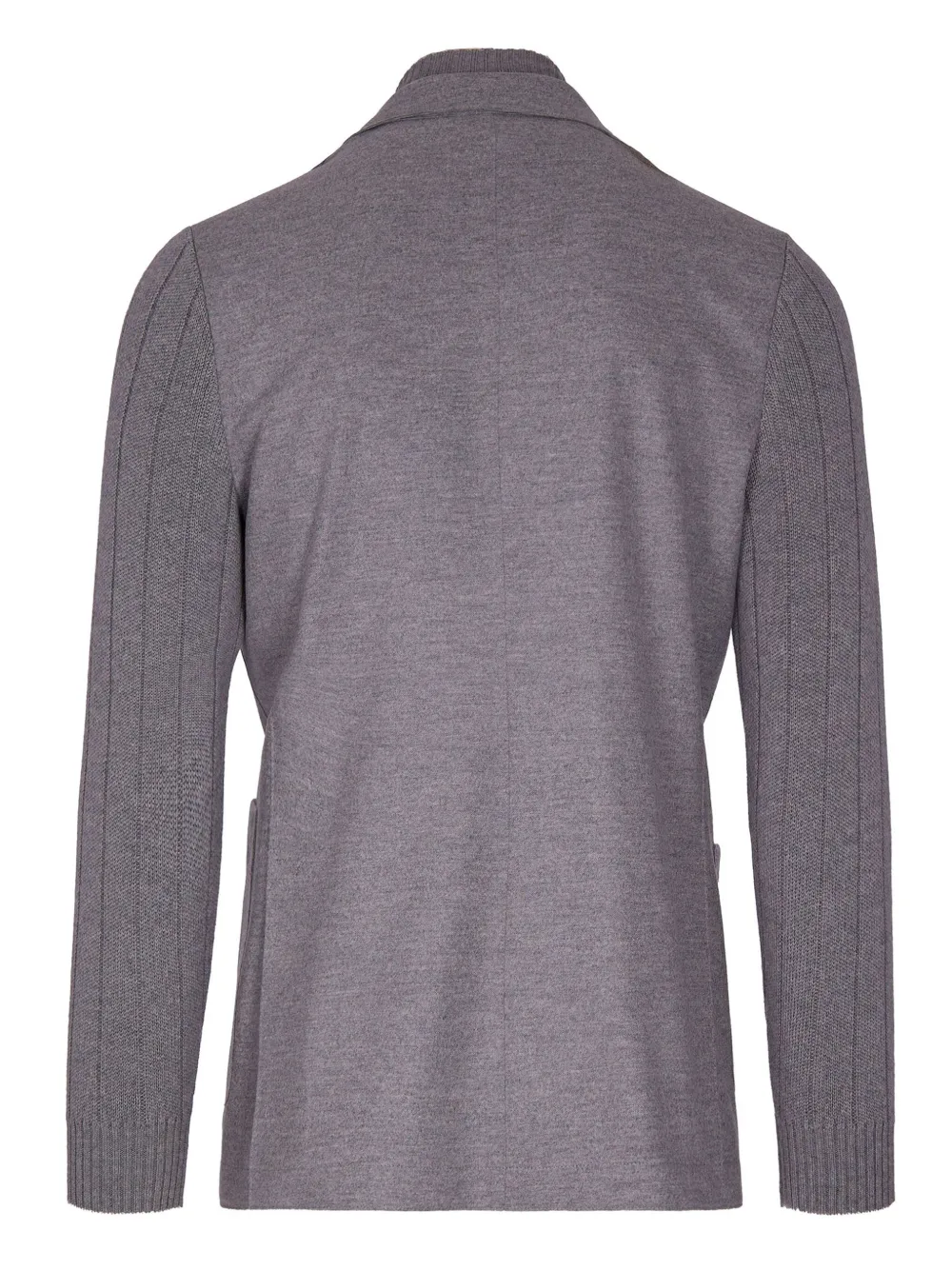 Eleventy Single-breasted Wool Jacket With Ribbed Detailing In Gray