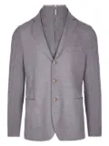 Eleventy ribbed-sleeve buttoned blazer - Grey
