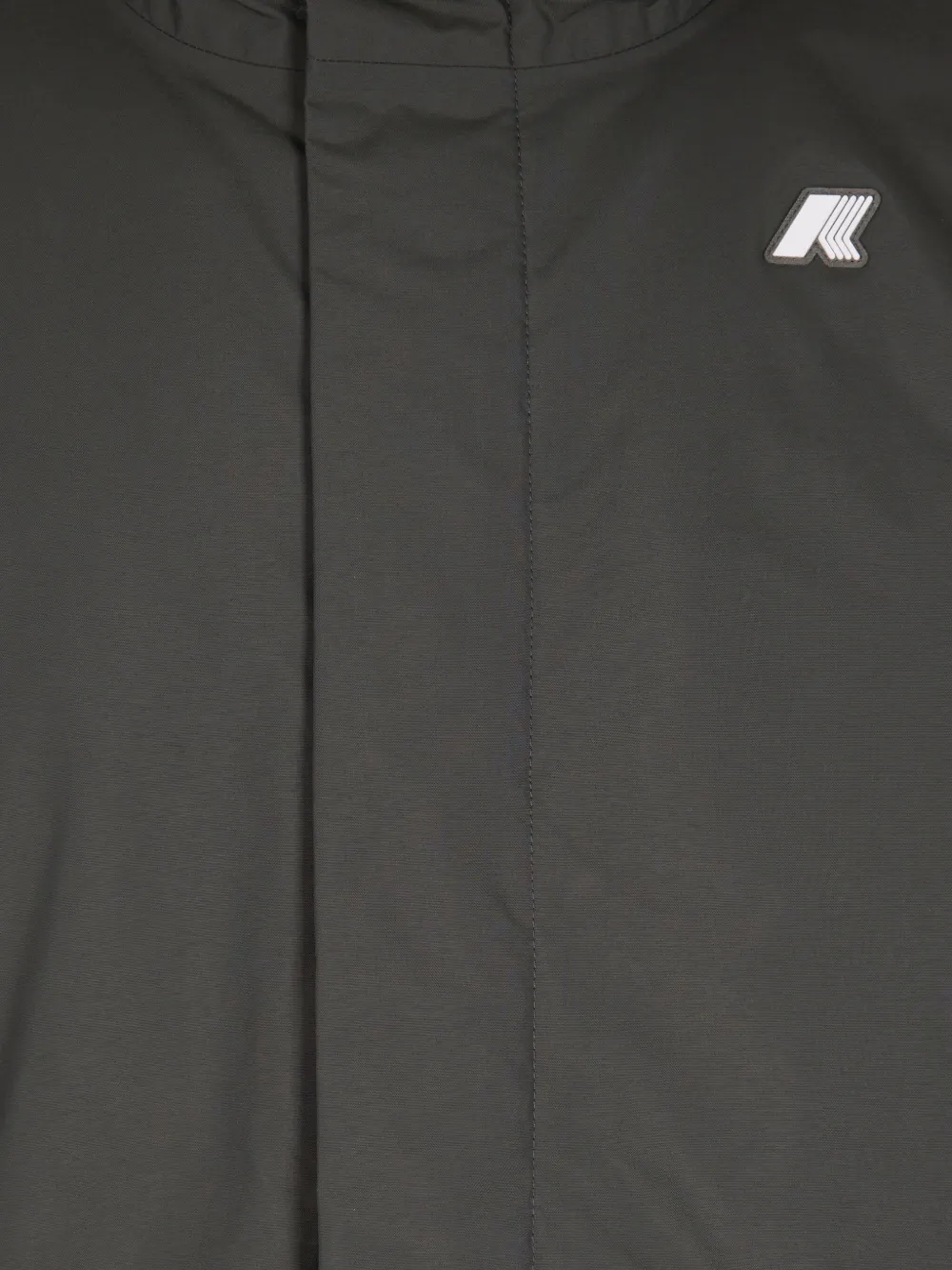 K-way Nylon Ottoman Warm Casual Jacket With Adjustable Hood In Black