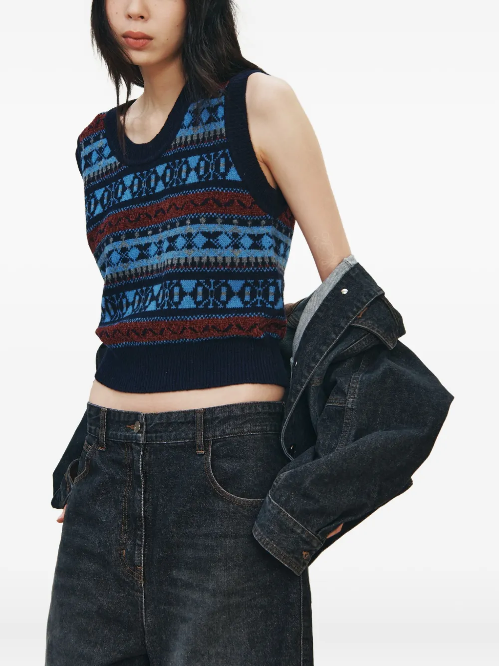 STUDIO TOMBOY pattern rib knit vest | Vests & Tank Tops | Image 2