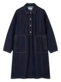 STUDIO TOMBOY denim patch-pockets midi day dress - Blue