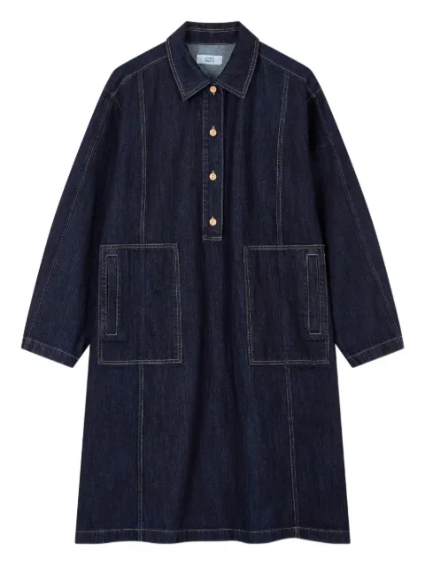 STUDIO TOMBOY denim patch-pockets midi day dress