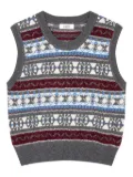 STUDIO TOMBOY pattern rib knit vest - Grey