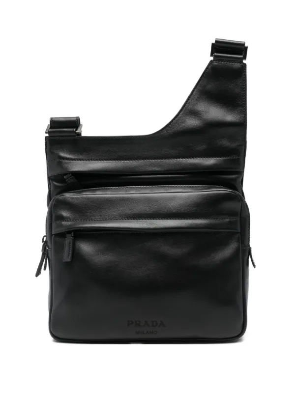 Prada レザーショルダーバッグ | ブラック | FARFETCH JP