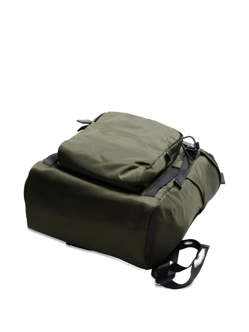 Prada Buckled Drawstring Backpack In Green