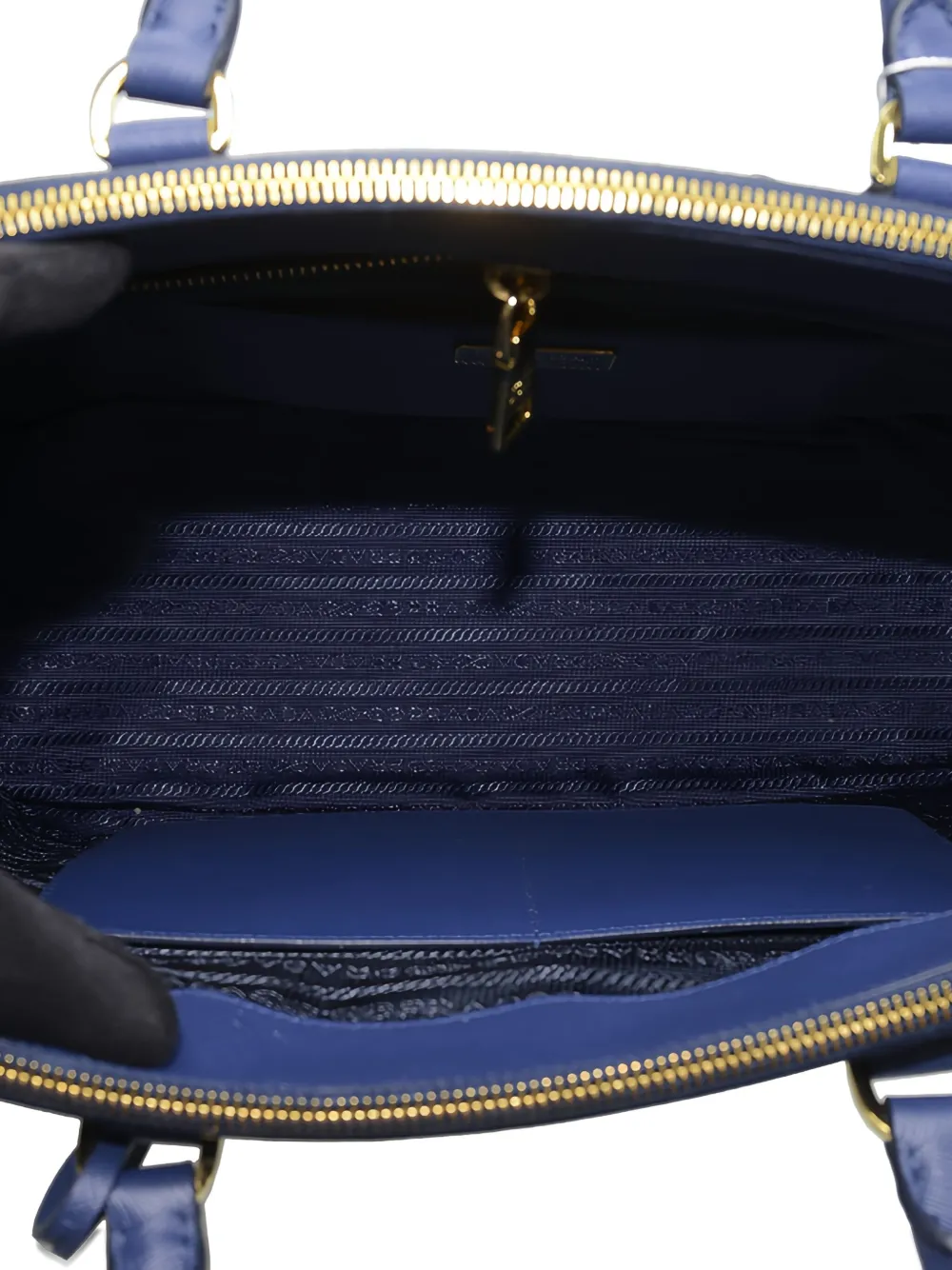 Prada Saffiano Lux Galleria Tote Bag In Blue