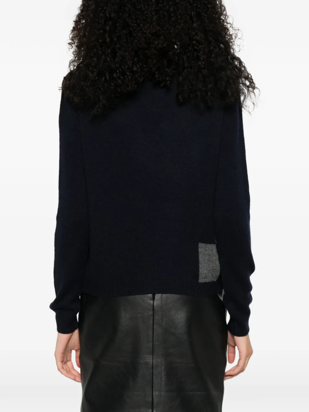 Prada Trui met geometrisch patroon en V-hals Blauw