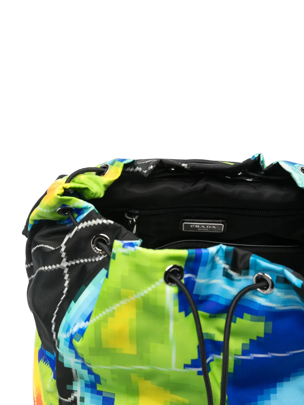 Prada Rugzak met pixelprint Groen