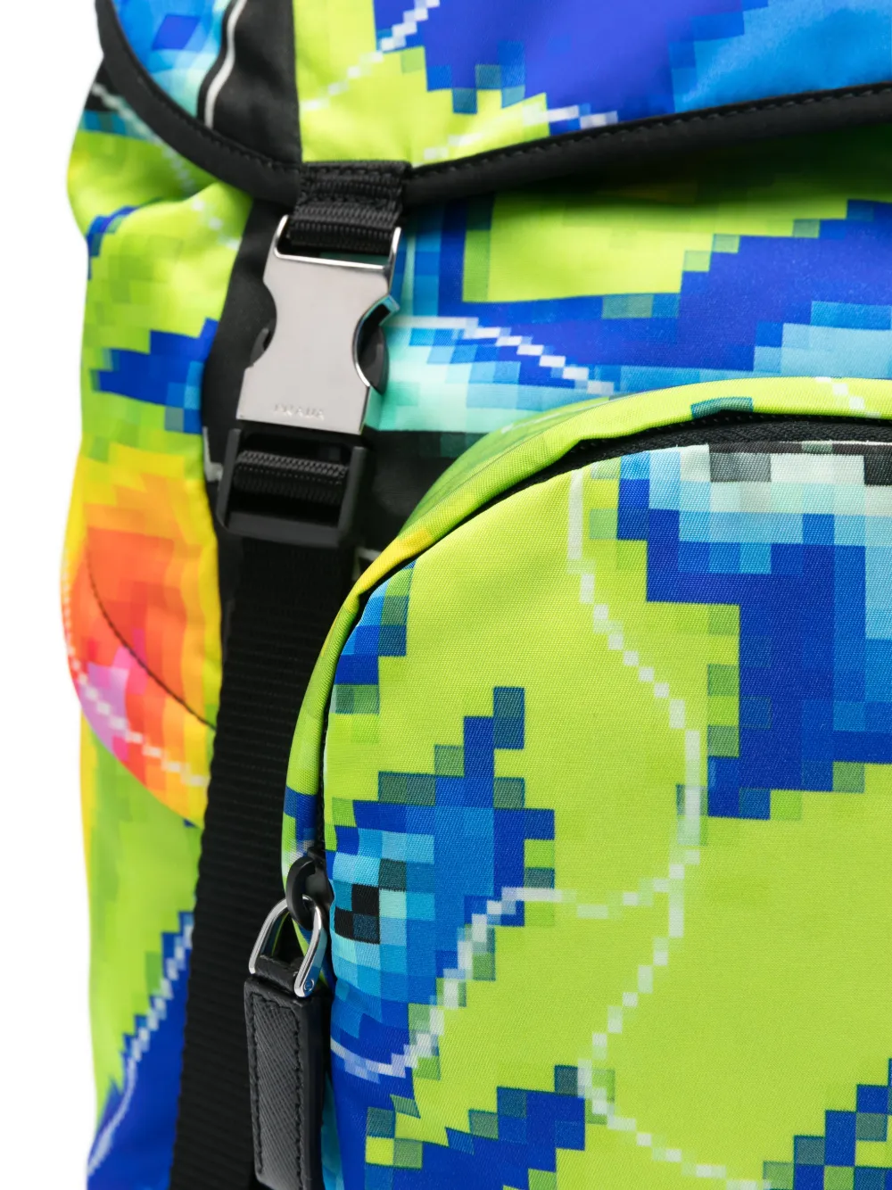Prada Rugzak met pixelprint Groen