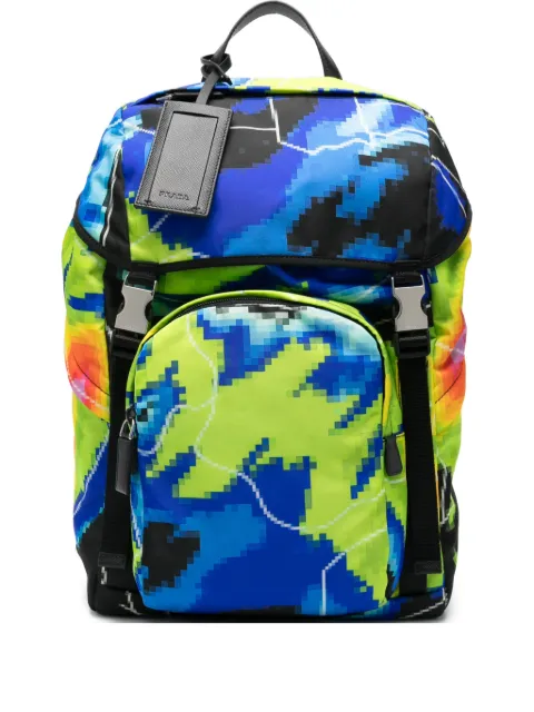Prada pixel-print backpack