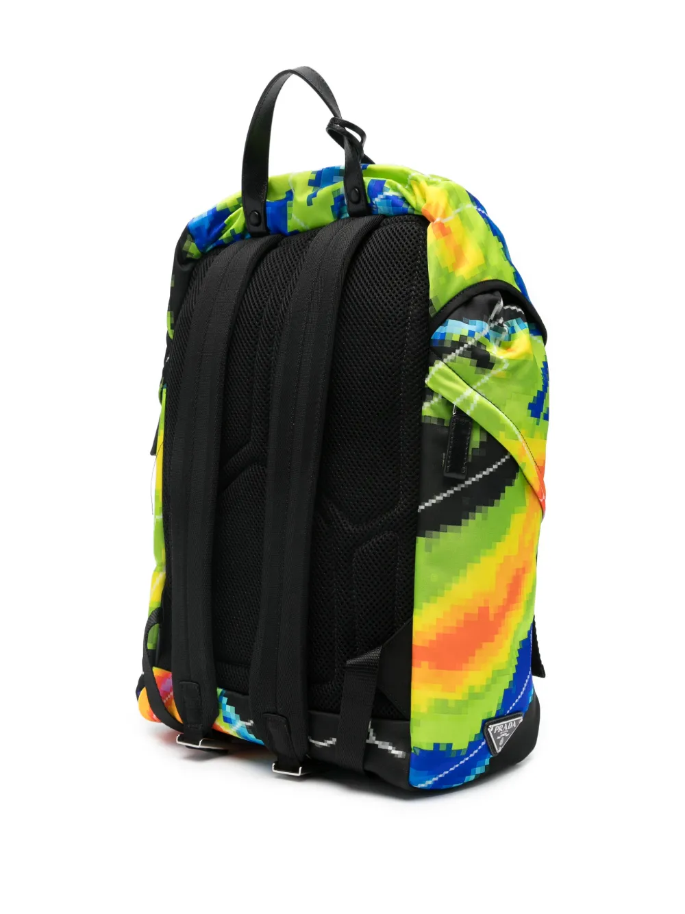  Prada Pixel-print Backpack - Green 