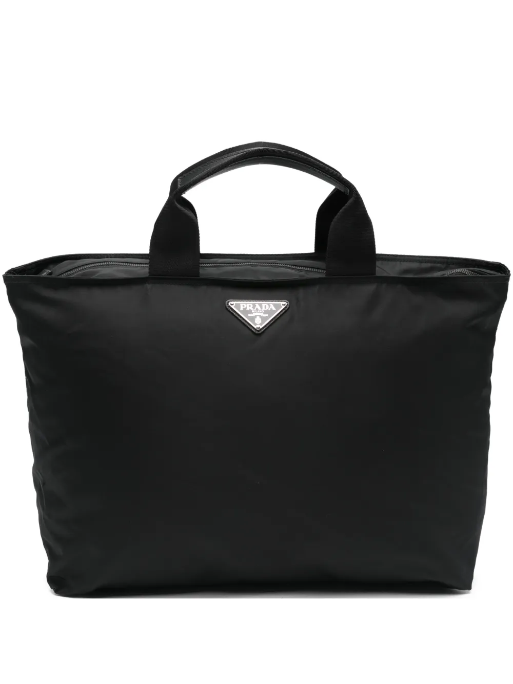 Prada triangle-logo tote bag | Black | Image 1