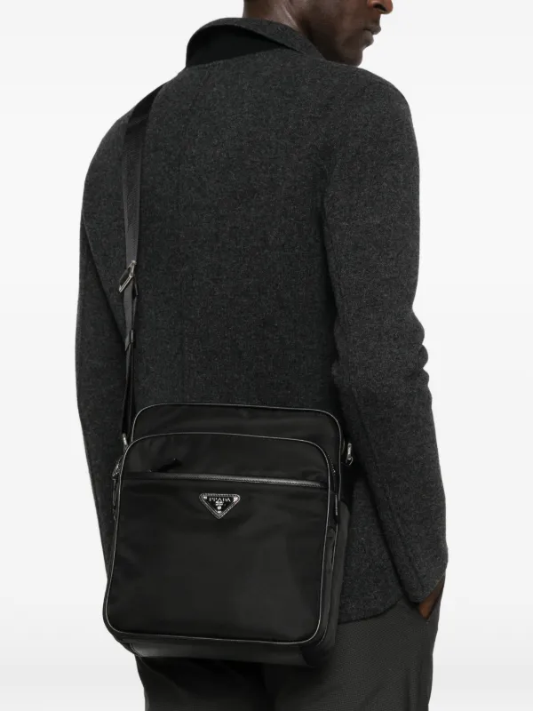 Prada triangle-logo Messenger Bag | Black | FARFETCH ZA
