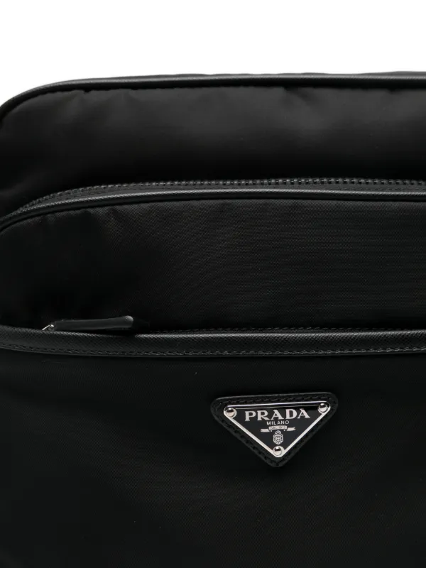 Prada triangle-logo Messenger Bag | Black | FARFETCH ZA