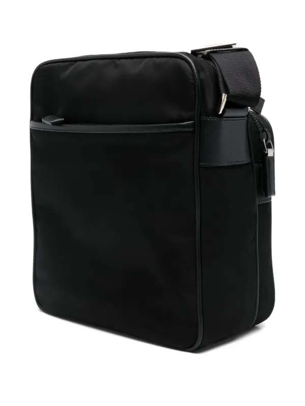 バッグ PRADA Nylon Messenger Bag Prada triangle-logo Messenger Bag | Black | FARFETCH ZA