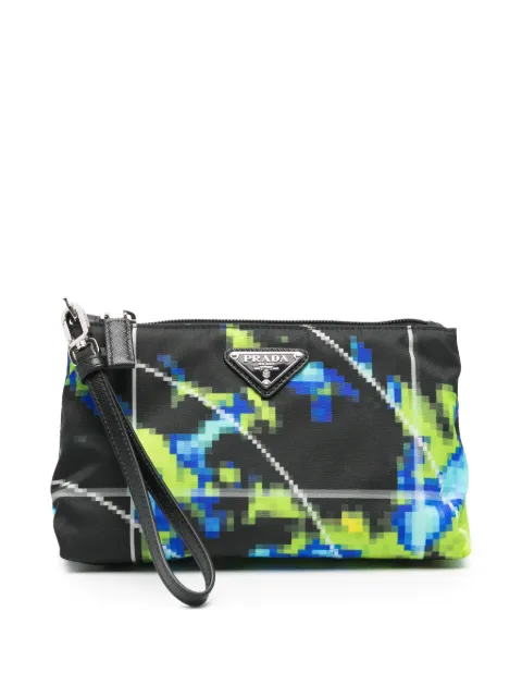 Prada pixels-print wash bag