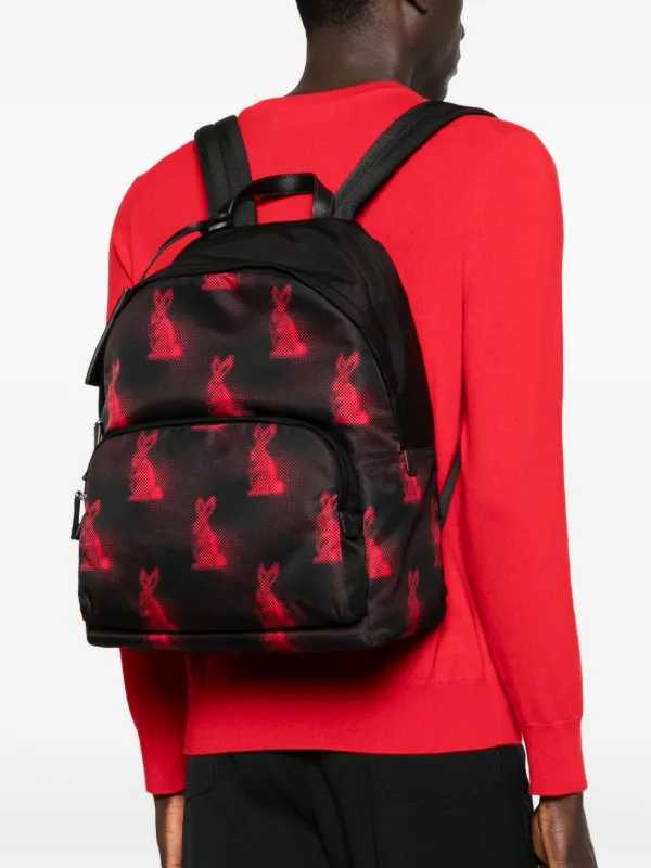 Prada rabbit-print Backpack | Black | FARFETCH ID display picture 1