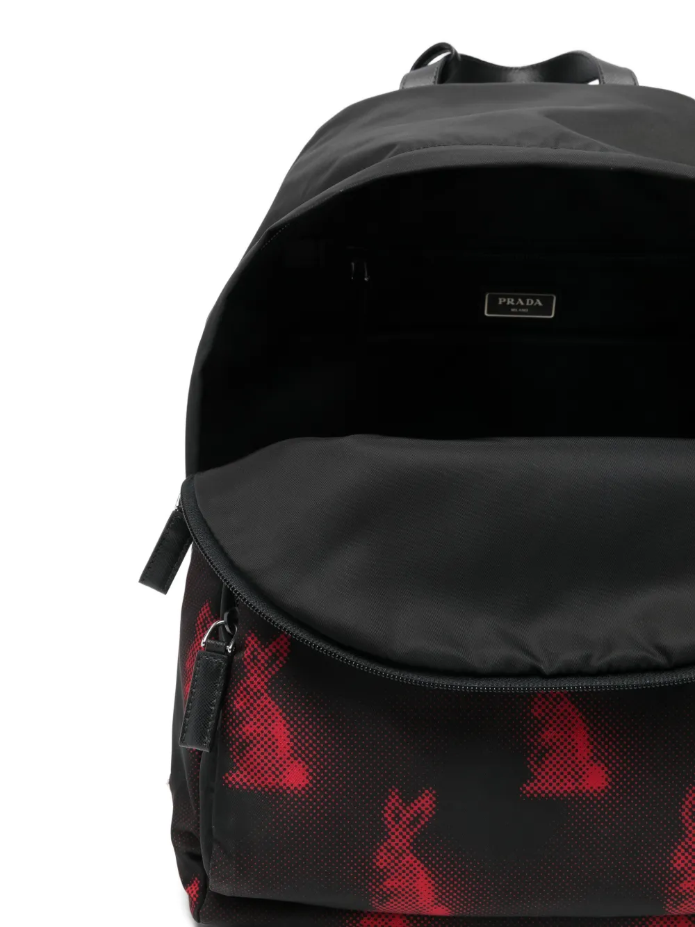 Prada Rugzak met konijnenprint Zwart