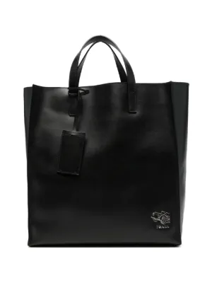 PRADA ブラックレザートートバッグ Prada レザー トートバッグ | ブラック | FARFETCH JP