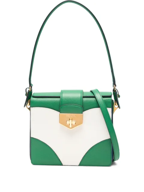 Prada mini logo-plaque panelled shoulder bag