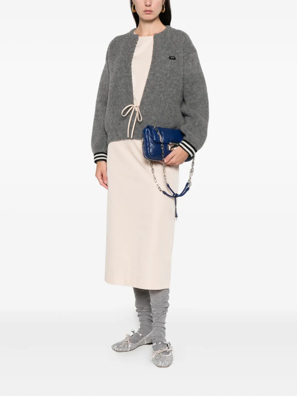 Prada Schoudertas met kettingband Blauw