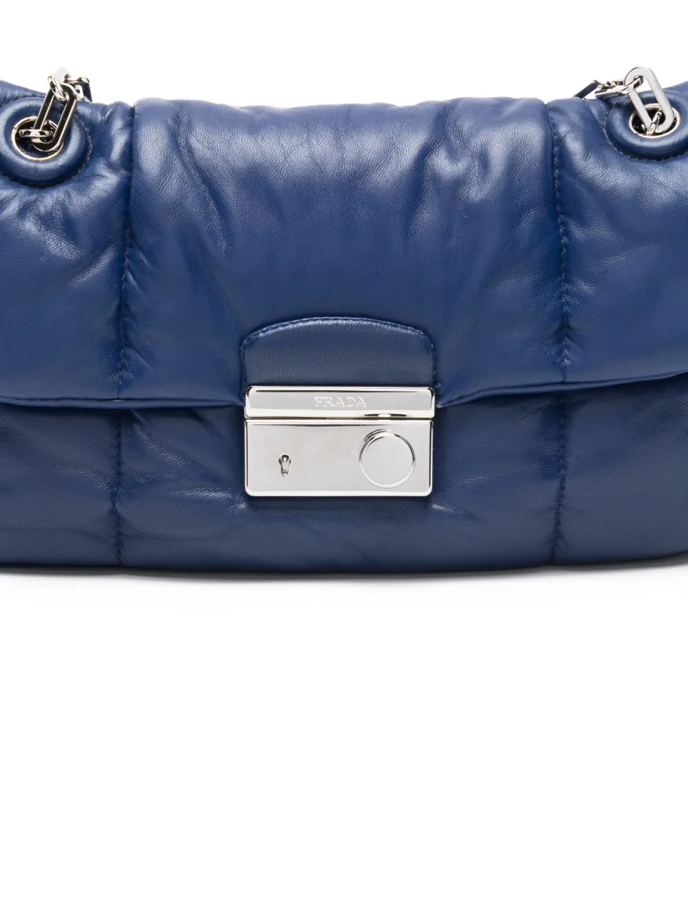 Prada Schoudertas met kettingband Blauw