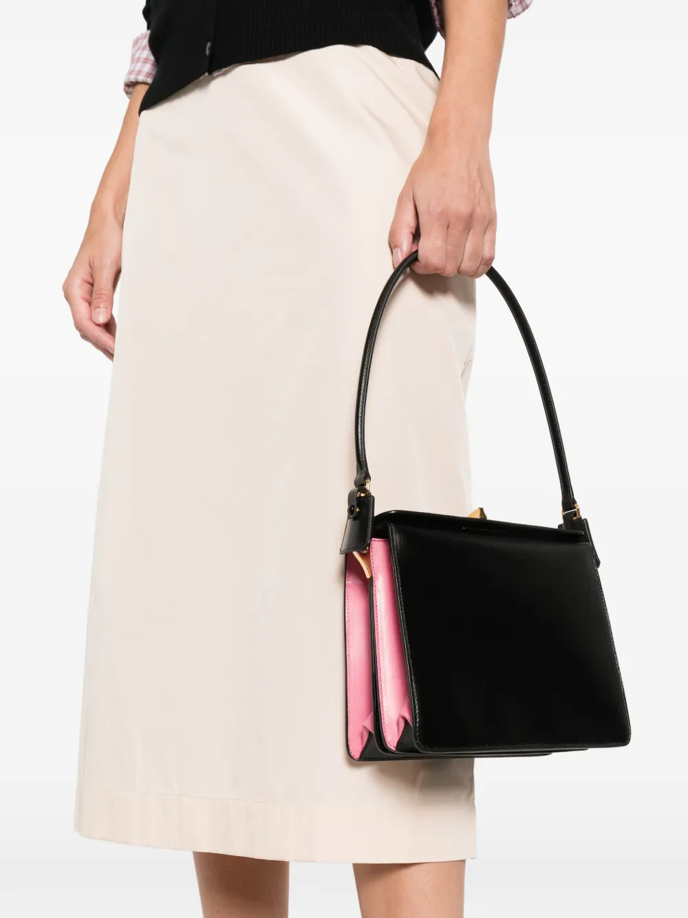 Prada Small Turn-lock Shoulder Bag In Black