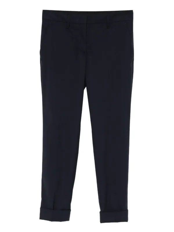 Prada Concealed-fastening Trousers in Blue