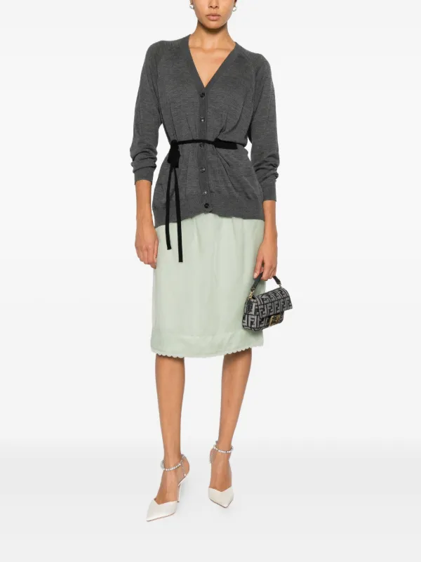 Prada PRADA ribbon cardigan. ribbon-detail Cardigan | Grey