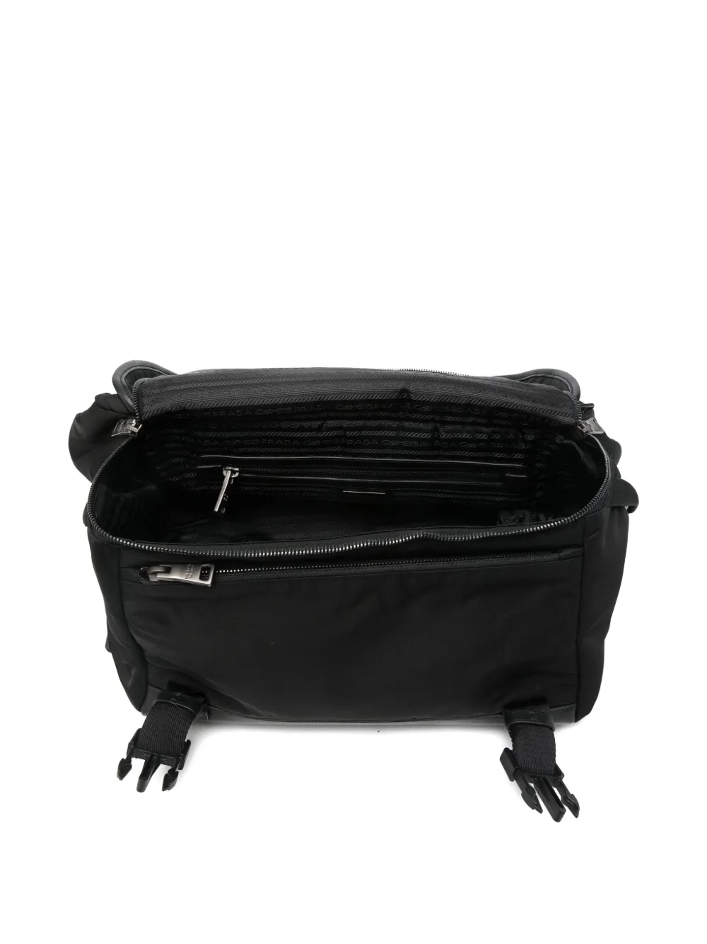 Prada Schoudertas met gesp Zwart