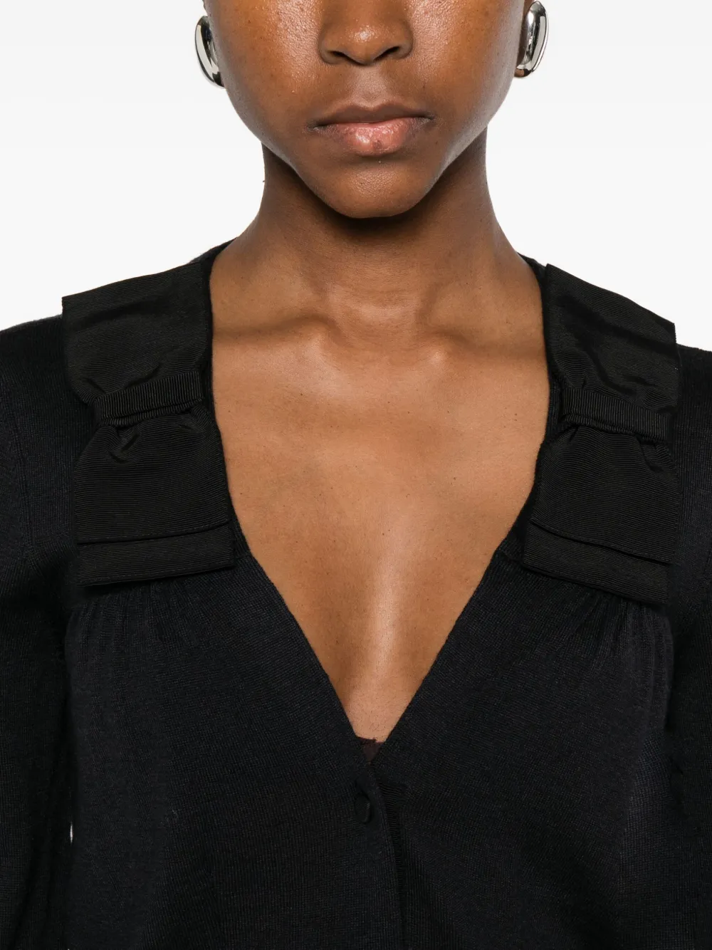 Prada Fine-knit Cardigan In Black