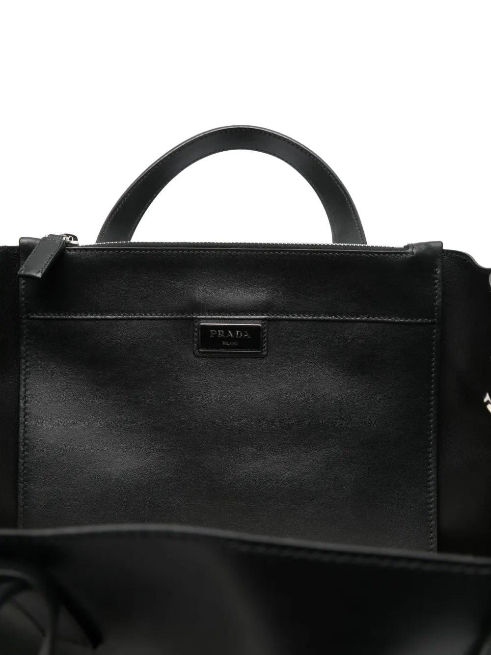 Prada Leren shopper Zwart