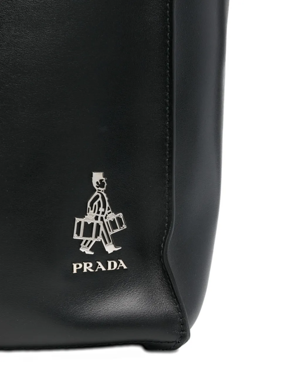 Prada Leren shopper Zwart