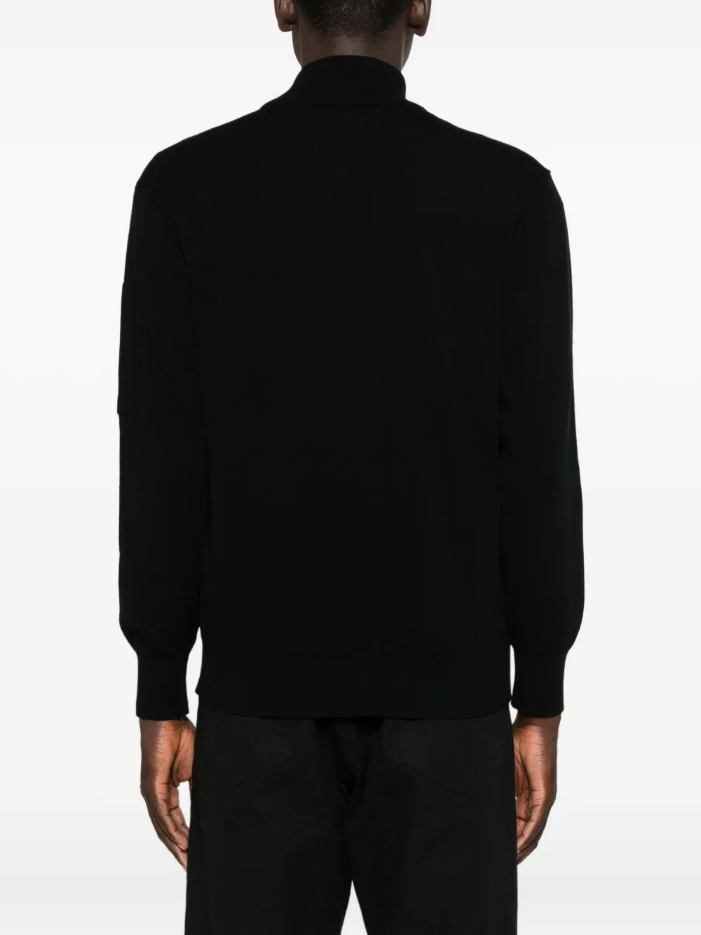C.p. Company High Collar Long Sleeve Knit Sweater In Black
