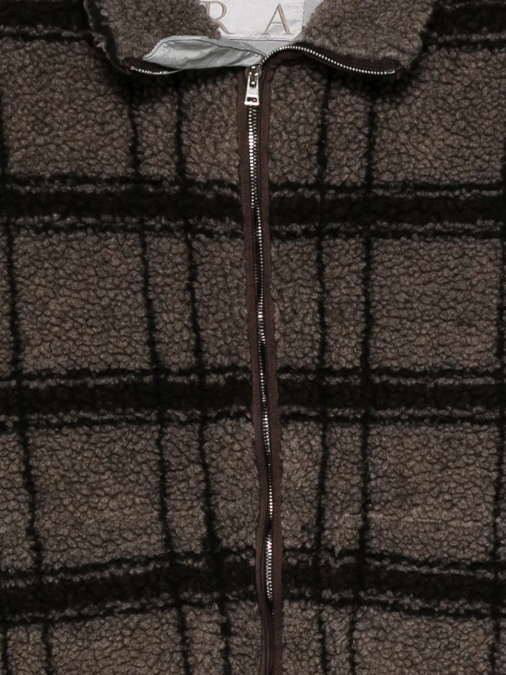 Ranra Checked Zip-up Jacket In Brown