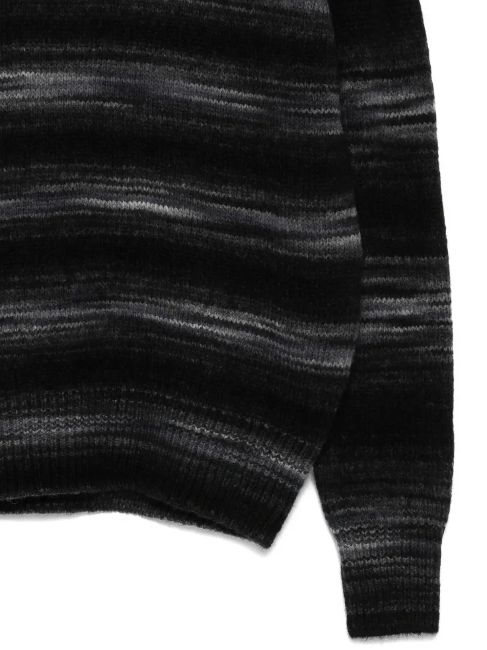 Ranra Striped Crew-neck Sweater In Black