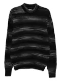 RANRA striped crew-neck sweater - Black