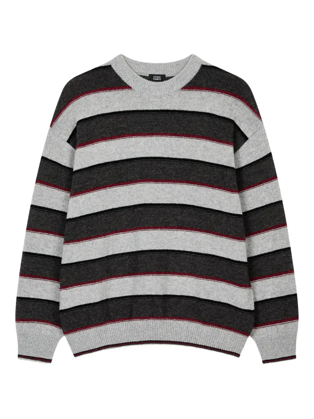 STUDIO TOMBOY multi-stripes wool-blend sweater | Grey | Image 1