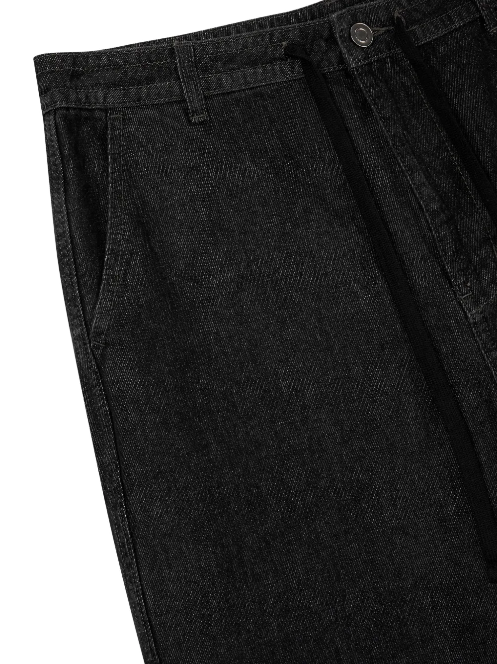 Studio Tomboy Drawstring Straight-leg Jeans In Black
