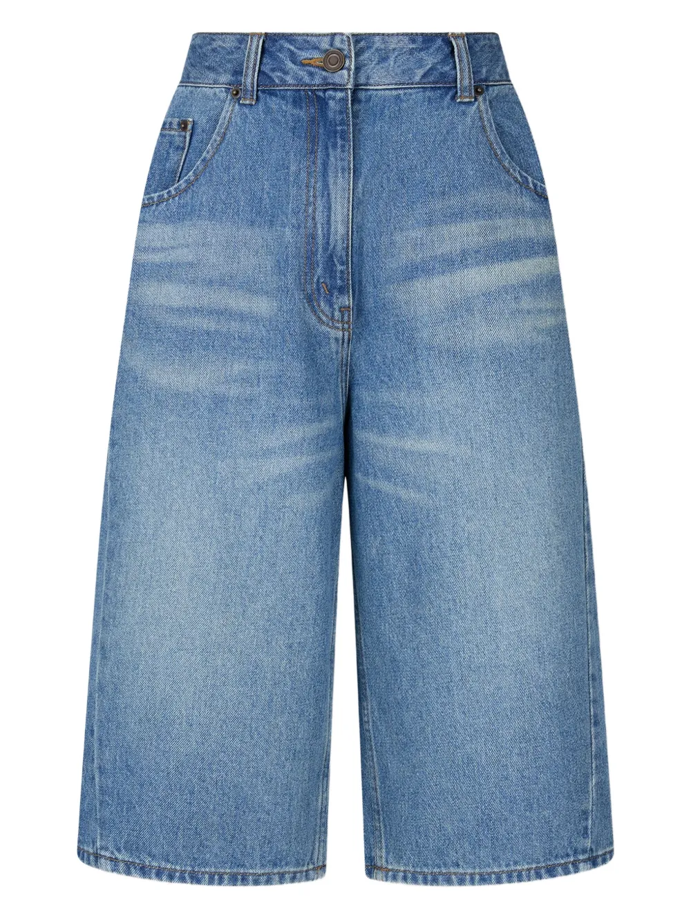STUDIO TOMBOY buttoned denim cropped jeans | Blue | Image 1