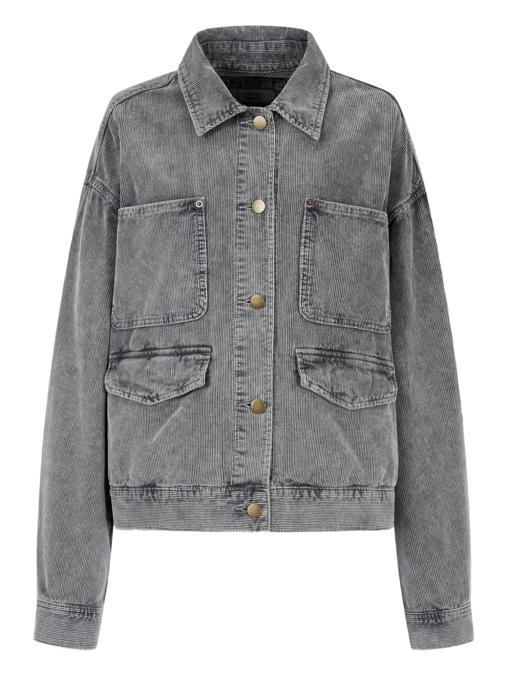 Studio Tomboy Corduroy Denim Jacket In Gray