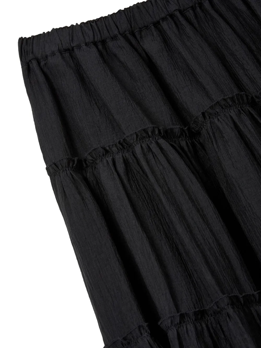 Studio Tomboy Tiered Pleated Midi A-line Skirt In Black