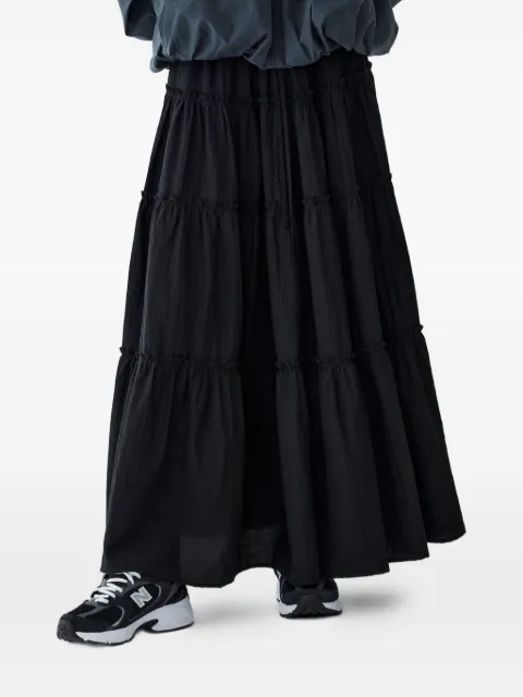 STUDIO TOMBOY tiered pleated midi A-line skirt