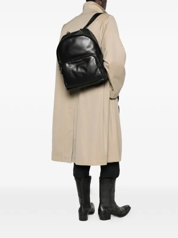 Prada レザー バックパック | ブラック | FARFETCH JP
